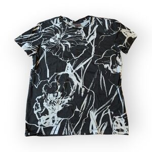 H&M Floral Black and White T-Shirt XS